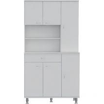 Tuhome Concept - Armoire Della avec plusieurs armoires, tiroir jun et rangement ouvert