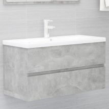 Armoire d'évier et lavabo,Meuble de rangement intégré Gris béton Bois d'ingénierie CFW657154