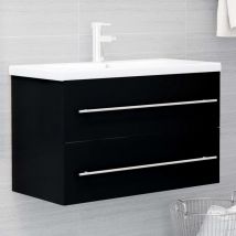 Rubberskin - Furniture Limited - Armoire d'évier Noir 80x38,5x48 cm Bois