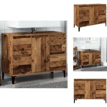 Armoire d'évier vieux bois 80x33x60 cm bois d'ingénierie - Meuble De Lavabo - Meubles De Lavabo - Meuble Sous Lavabo - Meuble De Lavabo De Salle De