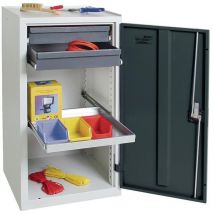 Stumpf - Armoire d'outillage/Servante de machine H1000xl500xP500 mm 2 tiroirs, 1 tablette lichtgrau/anthrazitgrau