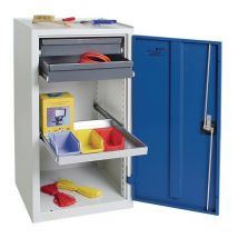 Stumpf - Armoire d'outillage/Servante de machine H1000xl500xP500 mm 2 tiroirs, 1 étagère gris clair,RAL 7035/bleu enzyme,RAL 5010