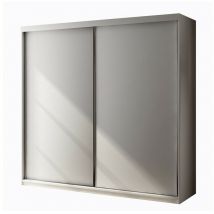 Mobilier1 - Armoire Dover 108, Blanc, 200x200x62cm, Portes d'armoire: Glissement, Nombre d'étagères: 0, led