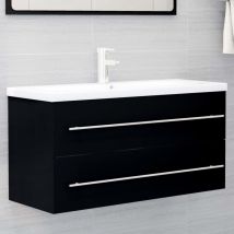 Meuble Sous Lavabo Meuble Sous Vasque - Avec Lavabo Intégré Noir Aggloméré Bv547042 - Bonnevie