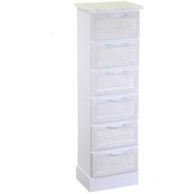Vacchetti - Armoire en bois Liverpool 6 tiroirs blancs cm29x23h95