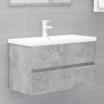 Maison Chic - Armoire et lavabo de bain, Armoire d'évier et lavabo intégré Gris béton Bois d'ingénierie FR947666
