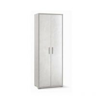 Sarmog - Armoire haute polyvalente à deux portes en Ossido White 71x41x h199 cm