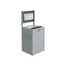 Matisère - Armoire informatique fixe - Gris anthracite - Box écran 24 pouces inclinable - W040010027-GCGC