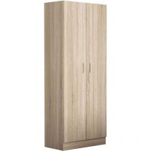 Defibrico - Armoire intérieure Armoire 2 portes en bois en bois bilaminé avec enchères Marrone - Marrone