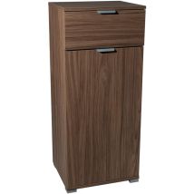 Homeness - Armoire interne 1 porte et 1 tiroir dans une ligne classique bilaminée anobli Brown - Brown