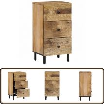Armoire latérale 40x33x75 cm bois massif de manguier - Meuble De Rangement - Buffet - Commode - Armoire - Bois Massif