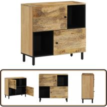 Armoire latérale 80x33x75 cm bois massif de manguier - Meuble De Rangement - Buffet - Armoire - Commode - Bois Massif
