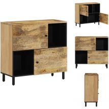 Armoire latérale 80x33x75 cm bois massif de manguier - Meuble De Rangement - Buffet - Armoire - Commode - Bois Massif