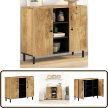 Armoire latérale 90x33x75 cm bois massif de manguier - Meuble De Rangement - Buffet - Armoire - Commode - Bois Massif