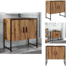 Armoire lavabo de salle de bain chêne artisanal 60x33x60 cm - Armoire Lavabo De Salle De Bain - Armoires Lavabo De Salle De Bain - Meuble Lavabo De