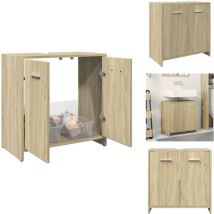 Vidaxl - Armoire lavabo de salle de bain chêne sonoma 60x33x60 cm - Meuble Sous Lavabo De Salle De Bain - Meubles Sous Lavabo De Salle De Bain