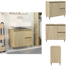 Armoire lavabo de salle de bain chêne sonoma bois d'ingénierie - Meuble Sous Lavabo De Salle De Bain - Meubles Sous Lavabo De Salle De Bain - Meuble