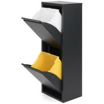 Jobgar - Armoire Metallique Recyclage 2 Tiroirs Couleur Noir 92X35X25Cm