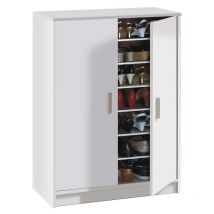 Habitdesign - Armoire à chaussures Cisa blanc armoire auxiliaire 6 étagères 75x36x101 cm