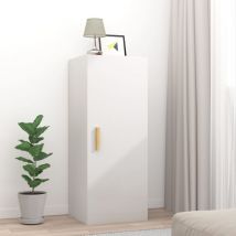 Avimac - Armario pared madera contrachapada blanco brillo 34,5x34x90 cm