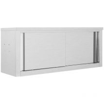 Armoire murale de cuisine avec portes coulissantes, Meuble rangement de cuisine 120x40x50 cm Inox -ASAF42879 design in