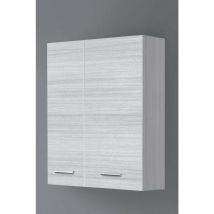Armoire murale de salle de bain avec deux portes Gris 60x18x h70 cm