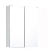 Epikasa - Armoire Murale de Salle de Bain avec Miroir Line, Panneau Aggloméré Mélaminé, Verre, Blanc, 60x67x18 cm