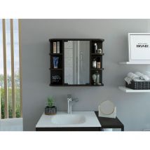 Tuhome Concept - Armoire murale de salle de bains Milano, avec étagères et miroir