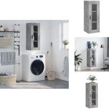 Armoire murale gris béton 34,5x34x90 cm - Armoire Murale - Meuble De Rangement - Étagère Murale - Placard Mural - Armoire Grise