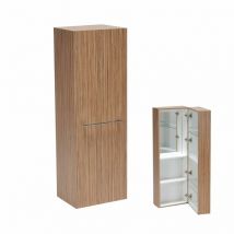 Armoire murale lounge 5 tablettes + miroir intérieur / Décor Zebrano/ 40X30x120