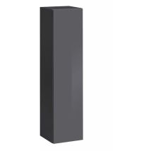 Lettiemobili - Armoire Murale 1 Porte Meuble De Rangement 30x120x30cm 3 Compartiments Modèle Berit 30x120 Gris Finition Brillante