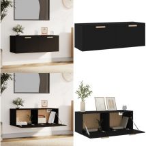 Vidaxl - Armoire murale Noir 100x36,5x35 cm Bois d'ingénierie - Armoire Murale - Armoire Flottante - Rangement Mural - Meuble De Rangement - Armoire