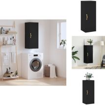 Armoire murale noir 34,5x34x90 cm - Armoire Murale - Meuble De Rangement - Armoire Noire - Armoire Suspendu - Étagère Murale