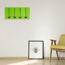 Armoire murale penderie en métal vert avec crochets rabattables, métal, forme flèches, Lxlxh 36 x 17 x 2,8 cm
