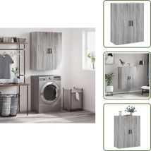 Armoire murale sonoma gris 69,5x34x90 cm - Armoire Murale - Meuble De Rangement - Étagère Murale - Rangement Mural - Armoire Grise