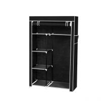 QHJ - 64' Organisateur de rangement de placard portable Armoire à vêtements avec étagères Noir