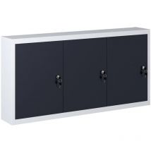 Helloshop26 - Armoire à outils murale organisateur d'outils rangement d'outils armoire de rangement atelier style industriel 120 cm métal gris et noir
