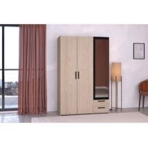 Parisot Armoire Salvador Brun Avec Miroir 120x52x185 Cm
