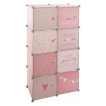 Armoire Penderie Enfants Univers 124cm Rose