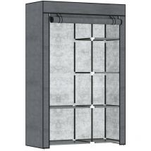 Armoire penderie multi-rangement ninon grise