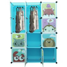 Haloyo - Armoire Penderie Plastique Enfants , 12 Cubes Bleu