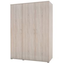 Meublorama - Armoire dundee - 3 Portes - Coloris Chêne Clair - 150 x 63 x 210 cm
