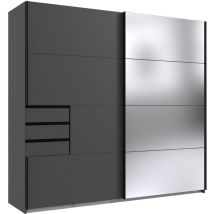 Armoire, placard coloris graphite - Longueur 225 x Hauteur 208 x Profondeur 64 cm