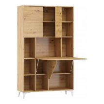 Armoire Placard Convertible en bureau et table Home office 175x105x34cm « Meggie 2-Chêne Artisan»