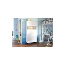 Armoire Placard Convertible en bureau et table Home office 175x80x32cm « Homi-Blanc mat/blanc mat »