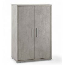 Sarmog - Armoire polyvalente à deux portes Beton Cemento 71x41x h110 cm