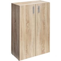 Casaria Étagère bibliothèque Vela en mdf Meuble de rangement avec ou sans portes pour salon bureau chambre 3 compartiments avec porte chêne