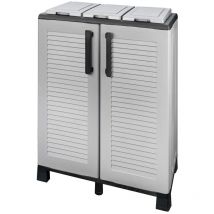 Poubelle de Tri Sélectif 3 Conteneurs – Recyclage Gestion des Déchets – Intérieur Extérieur 68 x 37 x 90 cm INTEC