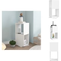 Armoire rotative Blanc 34,5x34,5x75,5 cm bois d'ingénierie - Bibliothèque Blanche - Bibliothèque Tournante - Étagère Rotative - Meubles De Rangement