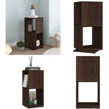 Armoire rotative Chêne fumé 34,5x34,5x75,5 cm bois d'ingénierie - Bibliothèque Tournante - Bibliothèque Murale - Étagère Rotative - Meubles De
